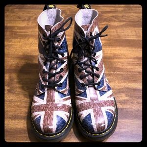 Used Union Jack, British Flag Doc Marten boots